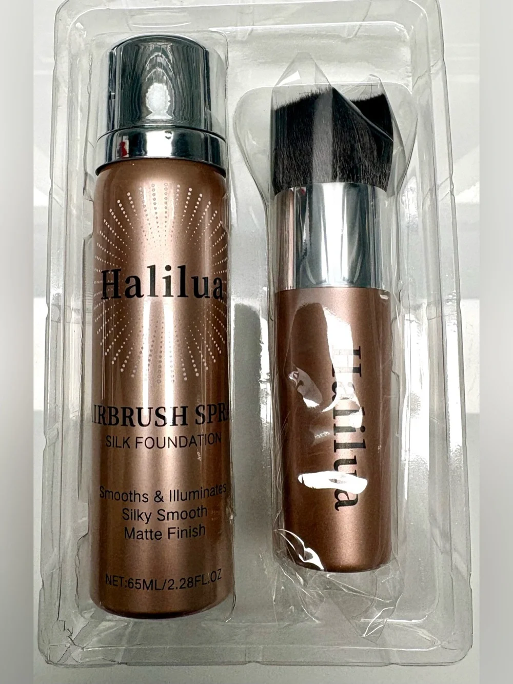 Airbrush Foundation Spray w/Brush - Full Coverage Magic Minerals Airbrush. NIB